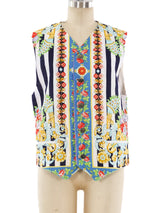 Versus by Gianni Versace Floral and Stripe Printed Vest Top arcadeshops.com