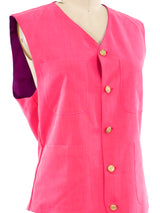 Gianni Versace Fuchsia Silk Vest Top arcadeshops.com
