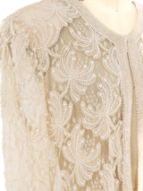 Embellished Ivory Lace Jacket Jacket arcadeshops.com