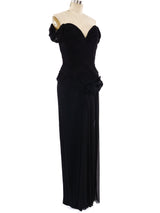 Vicky Tiel Ruched Jersey Gown Dress arcadeshops.com