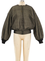 Gianfranco Ferre Quilted Metallic Bomber Jacket arcadeshops.com