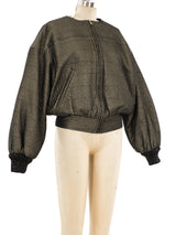 Gianfranco Ferre Quilted Metallic Bomber Jacket arcadeshops.com