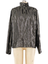 Christian Dior Gold Striped Blouse Top arcadeshops.com