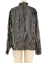 Christian Dior Gold Striped Blouse Top arcadeshops.com