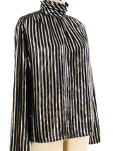 Christian Dior Gold Striped Blouse Top arcadeshops.com