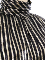 Christian Dior Gold Striped Blouse Top arcadeshops.com