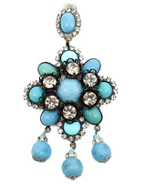 Lawrence Vrba Blue Flower Earrings Accessory arcadeshops.com