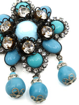 Lawrence Vrba Blue Flower Earrings Accessory arcadeshops.com