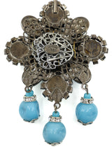 Lawrence Vrba Blue Flower Earrings Accessory arcadeshops.com