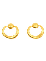 Matte Goldtone Doorknocker Earrings Accessory arcadeshops.com