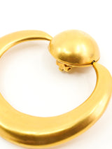 Matte Goldtone Doorknocker Earrings Accessory arcadeshops.com