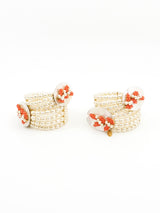 Miriam Haskell Pearl Bead Cuff Bracelet Pair Jewelry arcadeshops.com
