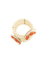 Miriam Haskell Pearl Bead Cuff Bracelet Pair Jewelry arcadeshops.com