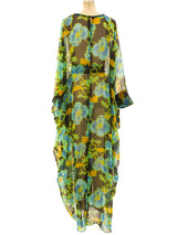 Floral Printed Chiffon Caftan Dress arcadeshops.com