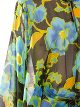 Floral Printed Chiffon Caftan Dress arcadeshops.com