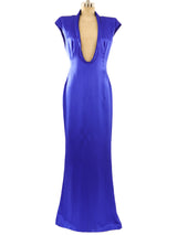 Alexander McQueen Sapphire Satin Gown Dress arcadeshops.com