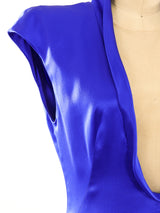 Alexander McQueen Sapphire Satin Gown Dress arcadeshops.com