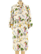 Yves Saint Laurent Paris Printed Shirt Dress Dress arcadeshops.com