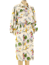 Yves Saint Laurent Paris Printed Shirt Dress Dress arcadeshops.com