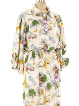 Yves Saint Laurent Paris Printed Shirt Dress Dress arcadeshops.com