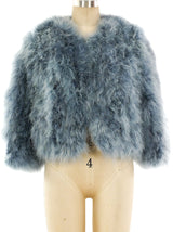 Pale Blue Marabou Feather Jacket Jacket arcadeshops.com