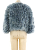 Pale Blue Marabou Feather Jacket Jacket arcadeshops.com