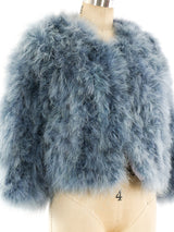 Pale Blue Marabou Feather Jacket Jacket arcadeshops.com