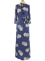 Albert Capraro Belted Floral Caftan Dress arcadeshops.com
