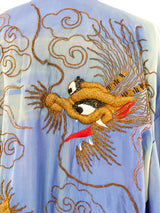 Cerulean Dragon Embroidered Robe Jacket arcadeshops.com