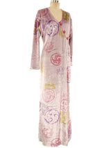 Bill Tice Printed Velvet Maxi Dress Dress arcadeshops.com