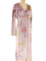 Bill Tice Printed Velvet Maxi Dress Dress arcadeshops.com