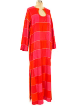 Metallic Trimmed Checker Caftan Dress arcadeshops.com