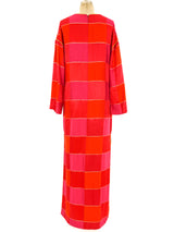 Metallic Trimmed Checker Caftan Dress arcadeshops.com