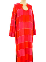 Metallic Trimmed Checker Caftan Dress arcadeshops.com
