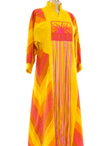 Sun Embroidered Striped Caftan Dress arcadeshops.com