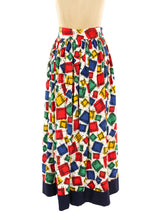 1950's Primary Colors Printed Maxi Skirt Bottom arcadeshops.com