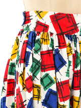 1950's Primary Colors Printed Maxi Skirt Bottom arcadeshops.com