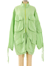 Gene Ewing Green Linen Utility Jacket Jacket arcadeshops.com