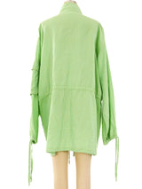 Gene Ewing Green Linen Utility Jacket Jacket arcadeshops.com