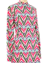1960's Ikat Printed Wool Dress Dress arcadeshops.com