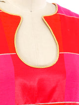 Metallic Trimmed Checker Caftan Dress arcadeshops.com