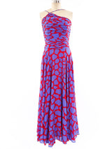 Louis Feraud Printed Asymmetrical Maxi Dress Dress arcadeshops.com