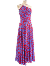 Louis Feraud Printed Asymmetrical Maxi Dress Dress arcadeshops.com