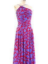 Louis Feraud Printed Asymmetrical Maxi Dress Dress arcadeshops.com