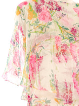 1930's Floral Printed Chiffon Dress Dress arcadeshops.com