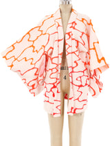 Blush Pink Printed Shibori Kimono Jacket arcadeshops.com