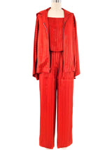 Albert Capraro Striped Satin Ensemble Suit arcadeshops.com