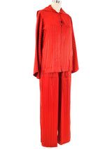 Albert Capraro Striped Satin Ensemble Suit arcadeshops.com
