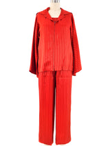 Albert Capraro Striped Satin Ensemble Suit arcadeshops.com