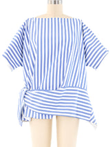 Celine Striped Architectural Blouse Top arcadeshops.com